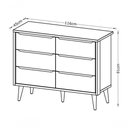 Ver imagem 6 de Cômoda 6 Gavetas Théo New Branco Fosco com Natural - Moveisaqui