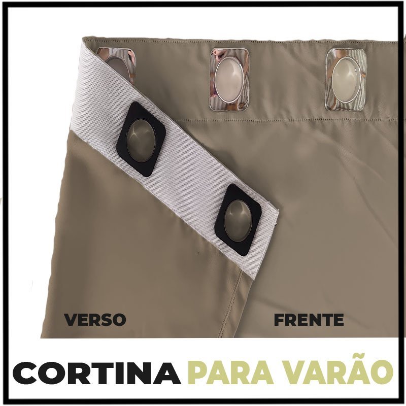 cortina pé direito blackout varão 5,00 x 3,80 Livia bege - 5