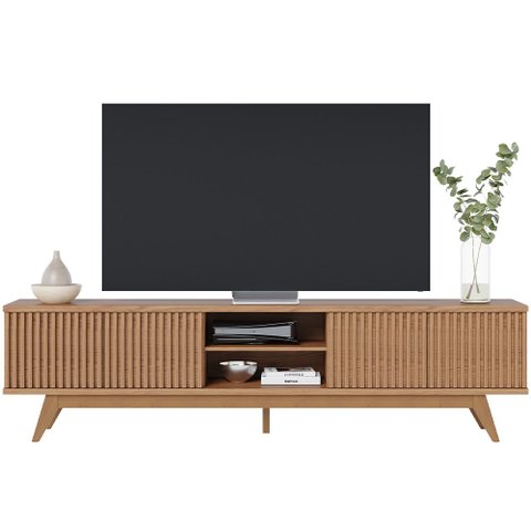Rack para Sala de Estar Tv 75 Pol 218cm Aracaju C04 Freijó - Lyam Decor