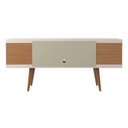 Ver imagem 6 de Rack para Tvs até 55 Utopia 135 cm Retrô 2 Nichos Sala Estar - Off-White Gloss e Natural