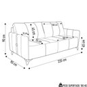 Ver imagem 4 de Sofá Living 3 Lugares Sala de Estar 220cm Cisso L07 Couro Marrom Claro - Mpozenato