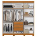 Ver imagem 5 de Guarda Roupa Casal 200cm com Espelho Viny A02 Off/cinamomo - Mpozenato