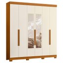 Ver imagem 1 de Guarda Roupa Casal 200cm com Espelho Viny A02 Off/cinamomo - Mpozenato