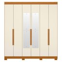 Ver imagem 6 de Guarda Roupa Casal 200cm com Espelho Viny A02 Off/cinamomo - Mpozenato