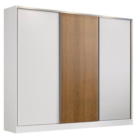 Guarda Roupa Casal 100% MDF Zurique 3 Porta de Correr Madesa