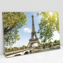 Ver imagem 1 de Quadro Decorativo em Canvas Torre Eiffel TaColado Moldura Madeira 120 x 80cm