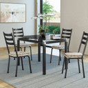 Ver imagem 1 de Conjunto Mesa 107x73cm Malva com 4 Cadeiras New Preto/Cedro