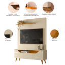 Ver imagem 2 de Home Theater para TV de até 55" Polegadas 3 Portas Polli Cumaru/Opala