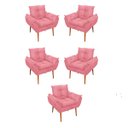 Ver imagem 1 de Kit 05 Poltrona Sofá Sala, Quarto, Escritório – Balaqui Decor Cor:rosa