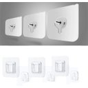 Ver imagem 1 de Gancho Adesivo Transparente De Rosca e De Encaixe Kit C/ 8