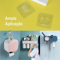 Gancho Adesivo Transparente De Rosca  e De Encaixe Kit C/ 8 - 6