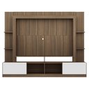Ver imagem 3 de Estante Com Suporte Tv 65" E 2 Portas Oslo Multimóveis V3386 Madeirada/Branca Madeirado/Branco