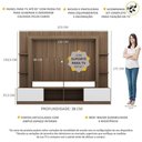 Ver imagem 6 de Estante Com Suporte Tv 65" E 2 Portas Oslo Multimóveis V3386 Madeirada/Branca Madeirado/Branco
