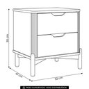 Ver imagem 4 de Mesa de Cabeceira para Quarto 52cm 2 Gavetas Nira Tauari F07 - Mpozenato