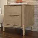 Ver imagem 2 de Mesa de Cabeceira para Quarto 52cm 2 Gavetas Nira Tauari F07 - Mpozenato