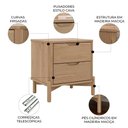 Ver imagem 3 de Mesa de Cabeceira para Quarto 52cm 2 Gavetas Nira Tauari F07 - Mpozenato