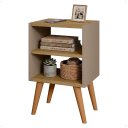 Ver imagem 4 de Mesa de Cabeceira com 2 Nichos e Pés Palito Estilo Escandinavo para Quarto Moderno