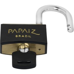 Cadeado Pequeno 20mm Haste Curta Latão Maciço Preto com Chave | Papaiz | Kit 03 Un - 5