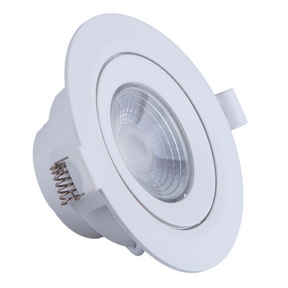 Spot de Embutir Led PP 12W Luminária Teto Gesso Drywall Bivolt: Branco/ Amarela 2700K/ Redondo