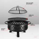 Ver imagem 4 de Lareira Fire Pit Portátil Jardim Desmontável Redonda Metal