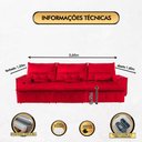 Ver imagem 3 de Sofá Fusion 3.60m Elétrico com Usb e Vibro Massagem - Vermelho