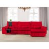 Sofá Fusion 3.60m Elétrico com Usb e Vibro Massagem - Vermelho - 3