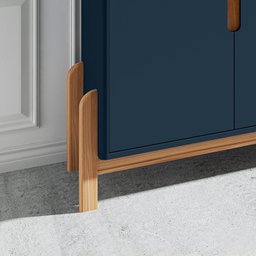 Buffet Lizz 1,90 4 Portas Azul Cobalto com Cedro - Casa D - 5