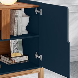 Buffet Lizz 1,90 4 Portas Azul Cobalto com Cedro - Casa D - 4
