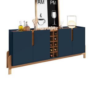 Buffet Lizz 1,90 4 Portas Azul Cobalto com Cedro - Casa D