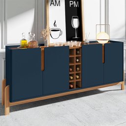 Buffet Lizz 1,90 4 Portas Azul Cobalto com Cedro - Casa D - 2