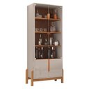 Ver imagem 2 de Sala de Jantar Lizz com Cristaleira e Buffet Aparador 4 Portas Off White-Cedro - Casa D Off White-