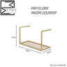 Prateleira de Ferro Estilo Industrial Organizador Aço Angra - Dourado - 3