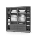 Ver imagem 4 de Guarda-roupa Leon 6 Portas 6 Gavetas Nature Brisa 223cm Altura 10 Prateleiras