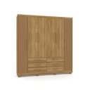 Ver imagem 1 de Guarda-roupa Leon 6 Portas 6 Gavetas Nature Brisa 223cm Altura 10 Prateleiras