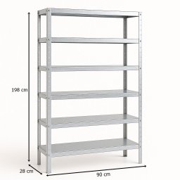 Estante Prateleira Aço Dupla 6 Bandeja 90cm Galvanizada - Rede Móveis - 3