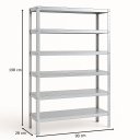 Ver imagem 4 de Estante Prateleira Aço Dupla 6 Bandeja 90cm Galvanizada - Rede Móveis