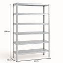 Ver imagem 2 de Estante Prateleira Aço Dupla 6 Bandeja 90cm Galvanizada - Rede Móveis
