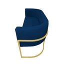 Ver imagem 7 de Namoradeira Poltrona Decorativa Luana Suede Azul Marinho com Base Dourada - Fm