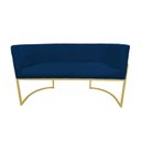 Ver imagem 4 de Namoradeira Poltrona Decorativa Luana Suede Azul Marinho com Base Dourada - Fm