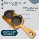 Ver imagem 4 de Kit Molho com Panelinha de Ferro Suporte de Madeira Teca