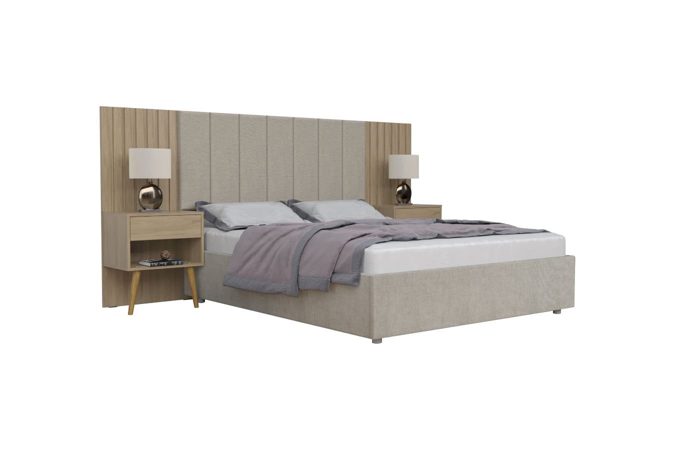 Menor preço em CABECEIRA CAMA CASAL BOX ZARA COM MESA DE CABECEIRA