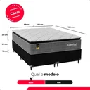 Ver imagem 4 de Cama Box Casal Bipartido + Colchão Comfort Class Pillow Top Cinza/suede Preto