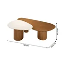 Ver imagem 4 de Mesa de Centro 140cm Orgânica em Pés 100% Madeira Maciça Pinus Castanho