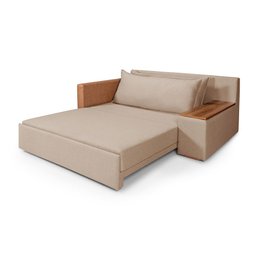 Sofá Cama Panamá Compose Linho Bege 2 Lugares Império Estofados - 1
