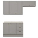 Ver imagem 2 de Cozinha Modulada 4p Balcao Tampo 200 Cm Americana Cinza Calcare Henn