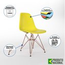 Ver imagem 4 de Mesa Industrial Base Ferro Cobre 137x90 Tampo Preto 4 Cadeiras Eiffel Ferro Cobre Assento Amarelo
