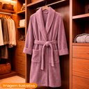 Ver imagem 3 de Roupão de Banho Feminino g Microfibra Rosa Malva - Camesa