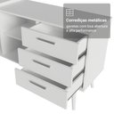 Ver imagem 7 de Kit 2 Peças com Escrivaninha em L 3 Gavetas e Armário Multiuso com Vidro Madesa Branco