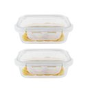 Ver imagem 1 de Kit 2 Potes Hermético Vidro Marmita Micro-ondas 370ml