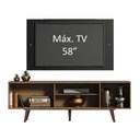 Ver imagem 4 de Rack Madesa Dubai com Pés e Painel para Tv até 58 Polegadas - Rustic/preto 5zd8